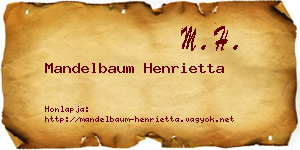 Mandelbaum Henrietta névjegykártya