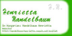 henrietta mandelbaum business card